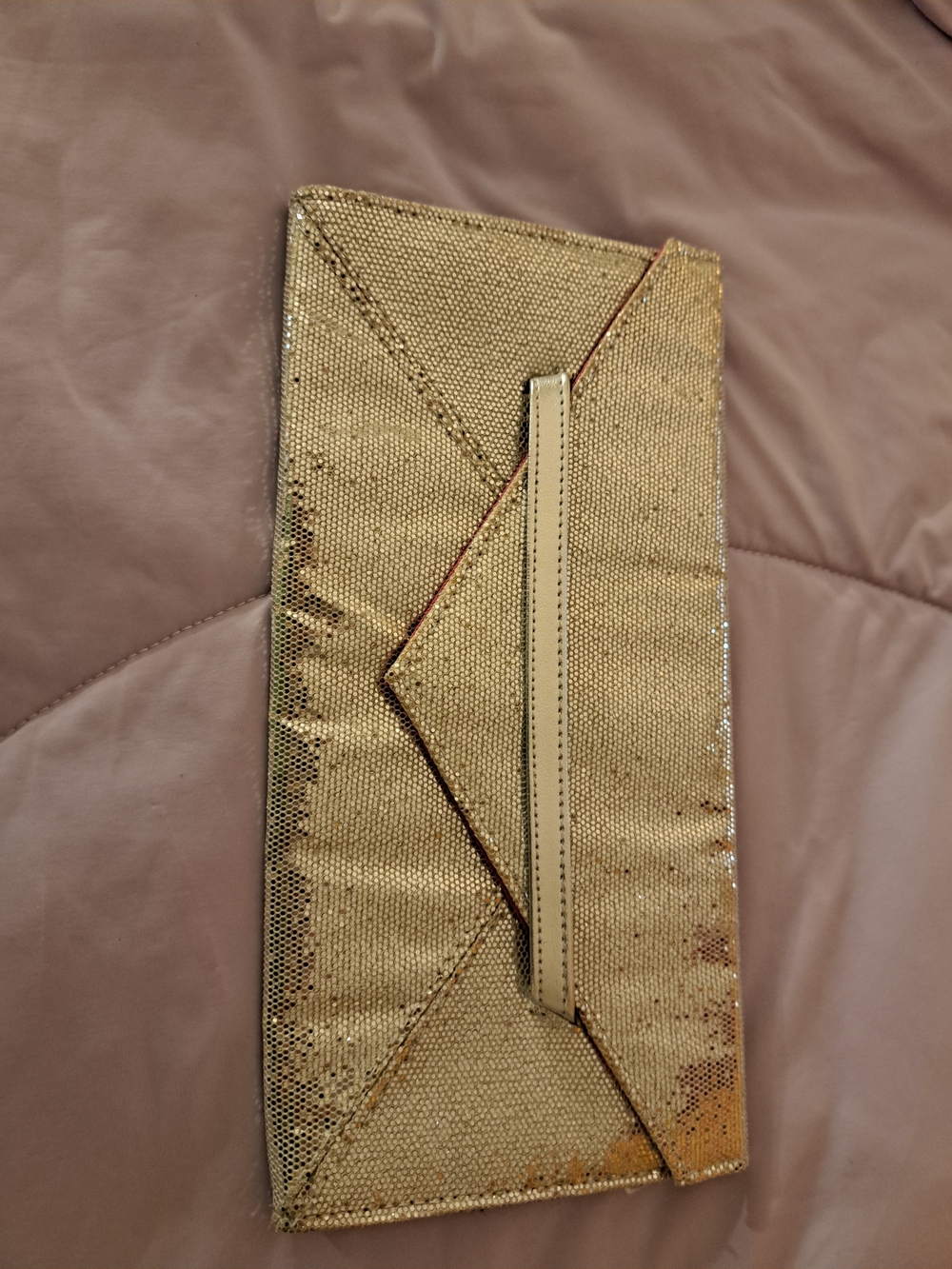 Silver Sequin Envelope Clutch